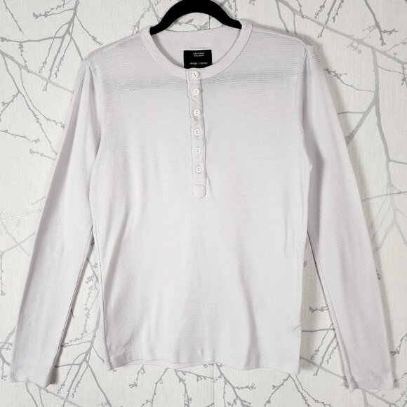 Wings + Horns Pale Pink Cotton Blend Long Sleeve Henley - Picture 1 of 4